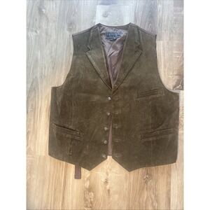 J.Riggings Men's‎ Brown Suede Vest Size XL Western Cowboy Rodeo